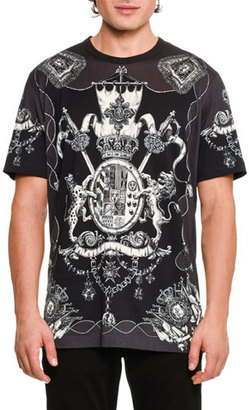 Dolce & Gabbana Nautical Crests Cotton T-Shirt, Black/White