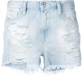 Diesel distressed patch denim shorts 