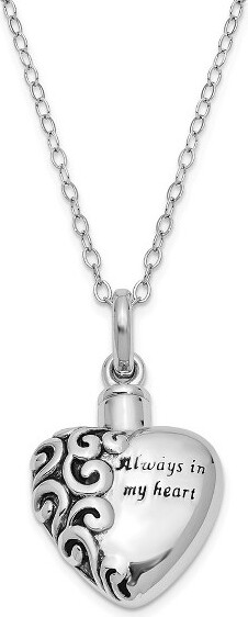 Black Bow Jewelry Co. BlackBowJewelrySterlingSilverAlwaysinMyHeartAshHolderNecklace,18Inch