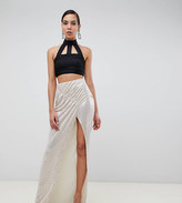 Thumbnail for your product : Asos Tall ASOS DESIGN Tall ruched sequin jersey maxi skirt