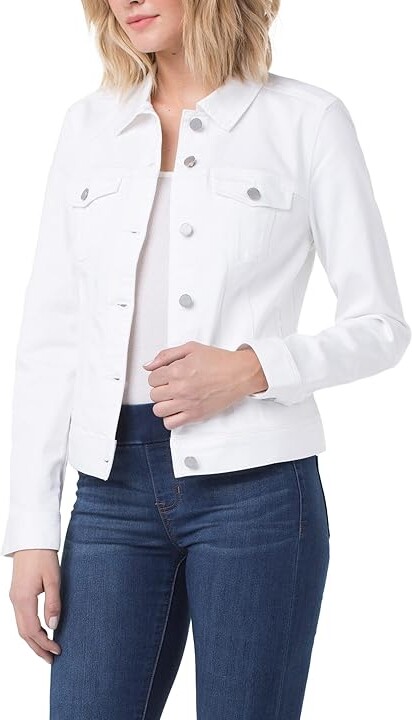 Liverpool Los Angeles Classic Jean Jacket Women's Clothing Bright White : XS, Spandex/Polyester/Lyocell