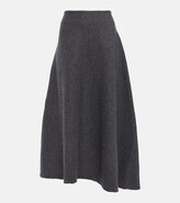 Asymmetrical wool midi skirt 