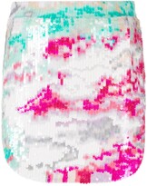 Thumbnail for your product : ATTICO Sequin-Embellished Curved-Hem Skirt