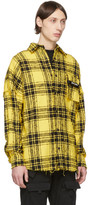 Thumbnail for your product : Palm Angels Yellow and Black Check Firestarter Overshirt