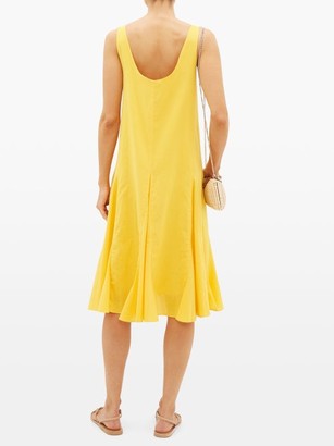 Rhode Resort Lalla Godet-pleat Cotton Dress - Yellow