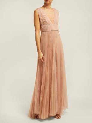 Maria Lucia Hohan Kylie Crystal Embellished Pleated Tulle Dress - Womens - Nude
