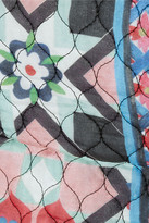 Thumbnail for your product : Temperley London Merida quilted printed silk-blend chiffon dress
