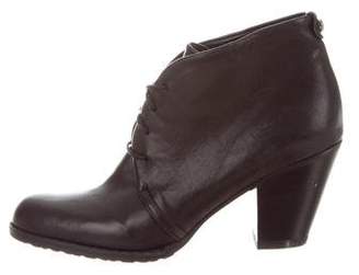 Stuart Weitzman Leather Lace-Up Booties