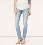 Thumbnail for your product : LOFT Maternity Skinny Jeans in Destructed Blue Nova Wash