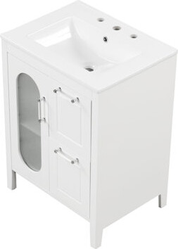 Tansole Bathroom Vanity Cabinet with Two Drawers and Door