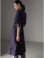 Thumbnail for your product : Burberry Topstitch Detail Stretch Cotton Dress