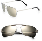 Thumbnail for your product : Ermenegildo Zegna Rimless Metal Navigator Sunglasses