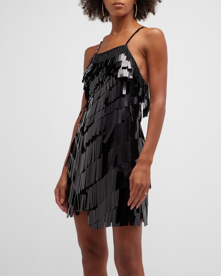 ATTICO Beaded Sequin Fringe Mini Dress ShopStyle