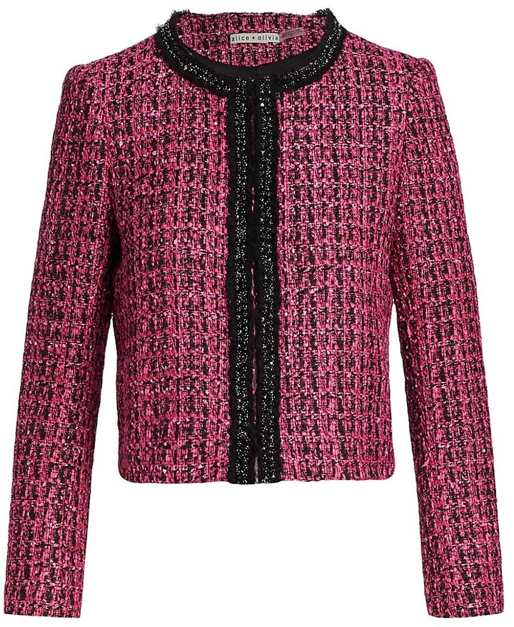 Alice + Olivia Kidman Tweed Jacket - ShopStyle