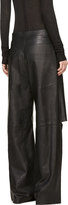 Thumbnail for your product : Yang Li Black Leather Cut-Out Wide Leg Trousers
