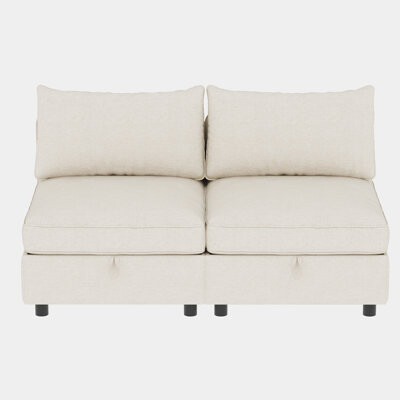 WANDINGT Armless Seat For Modular Sectional Sofa Convertible Sofa Seat With Storage Sleeper Sectional Sofa Set Fabric Flexible Modular Combinations For Livi