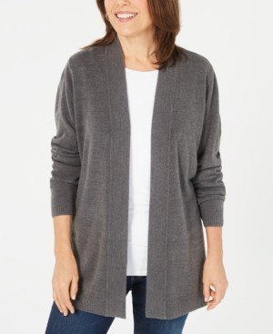 petite open front cardigan
