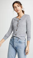 Thumbnail for your product : Tory Burch Merino Logo Button Crew Neck Cardigan
