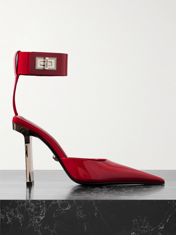 Versace Slice Patent-leather Pumps - Red