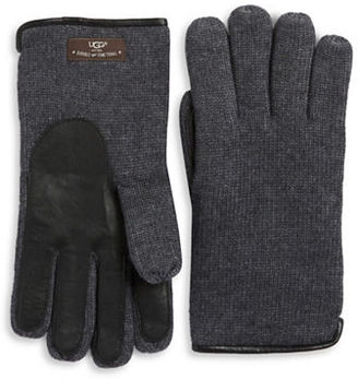 UGG Mixed Media Faux Fur-Lined Gloves