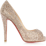 Thumbnail for your product : Christian Louboutin Very Richie 120 Swarovski crystal suede pumps