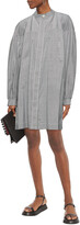 Thumbnail for your product : &Daughter Stella gathered striped cotton-poplin mini shirt dress