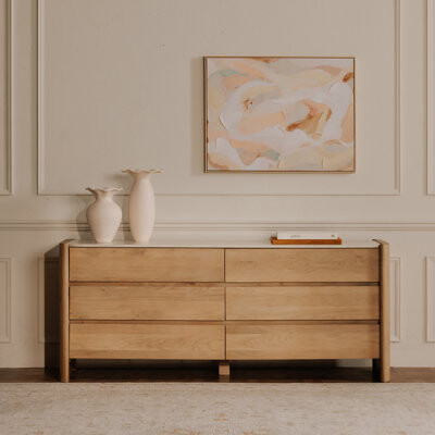 Millwood Pines Gertis 6 Drawer Dresser Natural