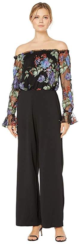adrianna papell off the shoulder jumpsuit