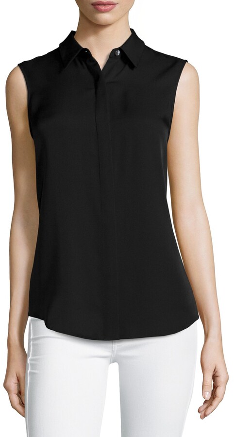 Silk Satin Sleeveless Blouse | Shop the world's largest collection 