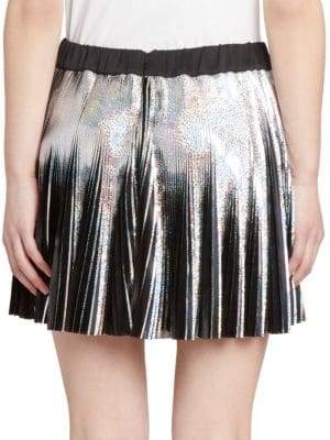 Balmain Holographic Pleated Mini Skirt