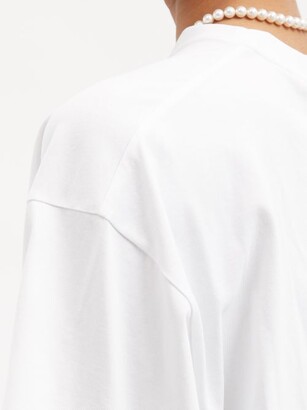 Miu Miu Logo-print Cotton-jersey T-shirt - White