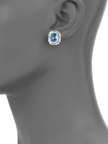 Thumbnail for your product : David Yurman Blue Topaz, Diamond & Sterling Silver Button Earrings