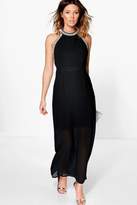 Thumbnail for your product : boohoo Boutique Mei Embellished Halterneck Maxi Dress