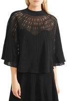 Thumbnail for your product : Sonia Rykiel Cape-effect Ribbed Wool-blend Top