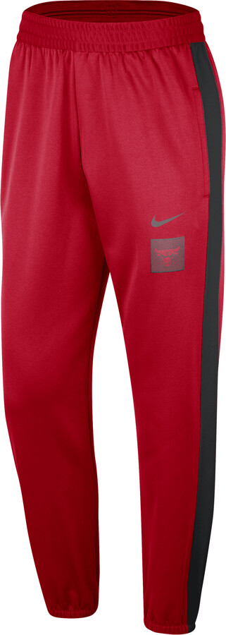 Chicago Bulls Nike 75th Anniversary Courtside Fleece Pants - Ash/Red