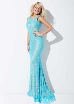 Thumbnail for your product : Jovani Full Lace Plunging Back Sheath Long Dress 21789