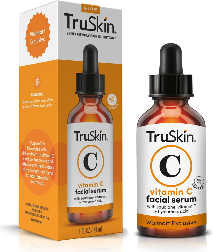 TruSkin Vitamin C Facial Serum, Anti-Aging Blend for Brighter-Looking Skin with Soothing Squalane, 1 fl oz
