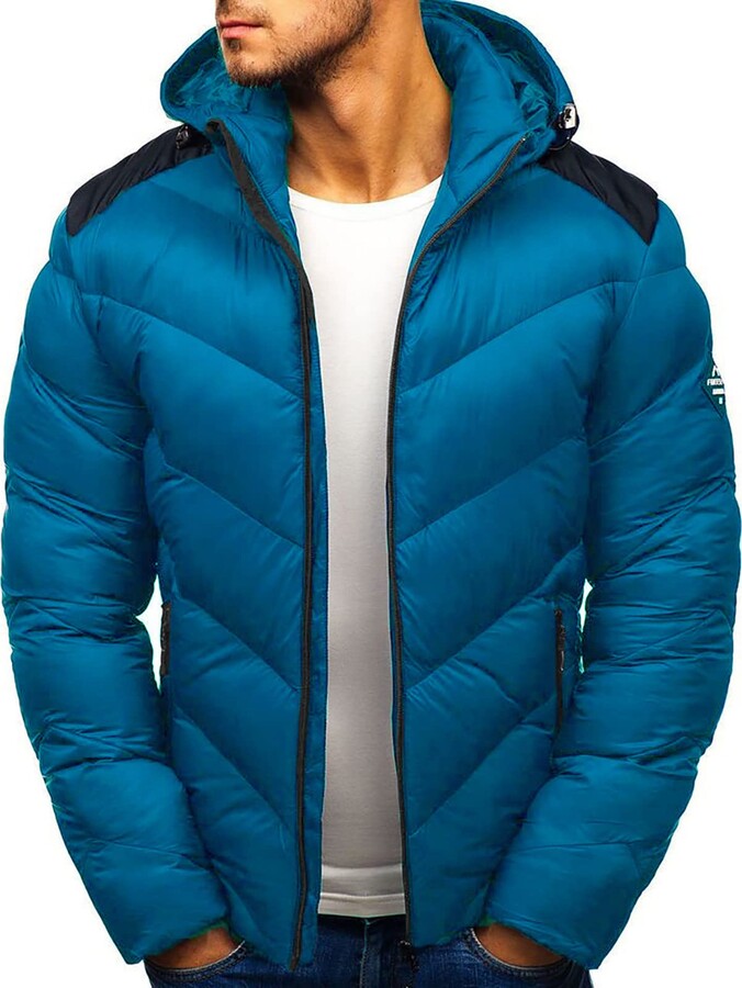 Men's Down Jacket Winter Warm Waterproof with Hood Zip Large Size Outdoor Stretch Windproof with Practical Pockets Jacket Transition Jacket Quilted Jacket Puffer Jacket Hooded Jacket Winter Jacket