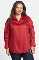 Thumbnail for your product : Foxcroft Sateen Wing Collar Tunic (Plus Size)