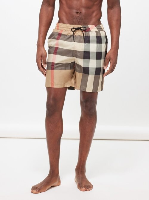 burberry vintage check drawcord swim shorts