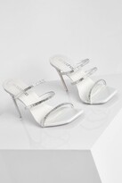 Thumbnail for your product : boohoo Bridal Mirror Trim Clear Heel Mule