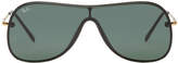 Thumbnail for your product : Ray-Ban Black and Gold Pilot Shield Sunglasses