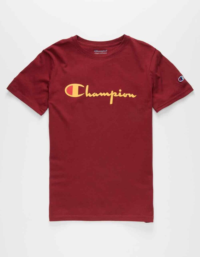 boys red champion shirt