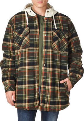 Legendary Whitetails Men's Camp Night Berber Lined Hooded Flannel Shirt Jacket