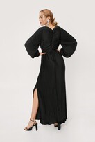 Thumbnail for your product : Nasty Gal Womens Pleated Twist Front Balloon Sleeve Maxi Dress