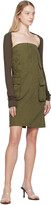 Thumbnail for your product : we11done Khaki Cargo Denim Midi Skirt