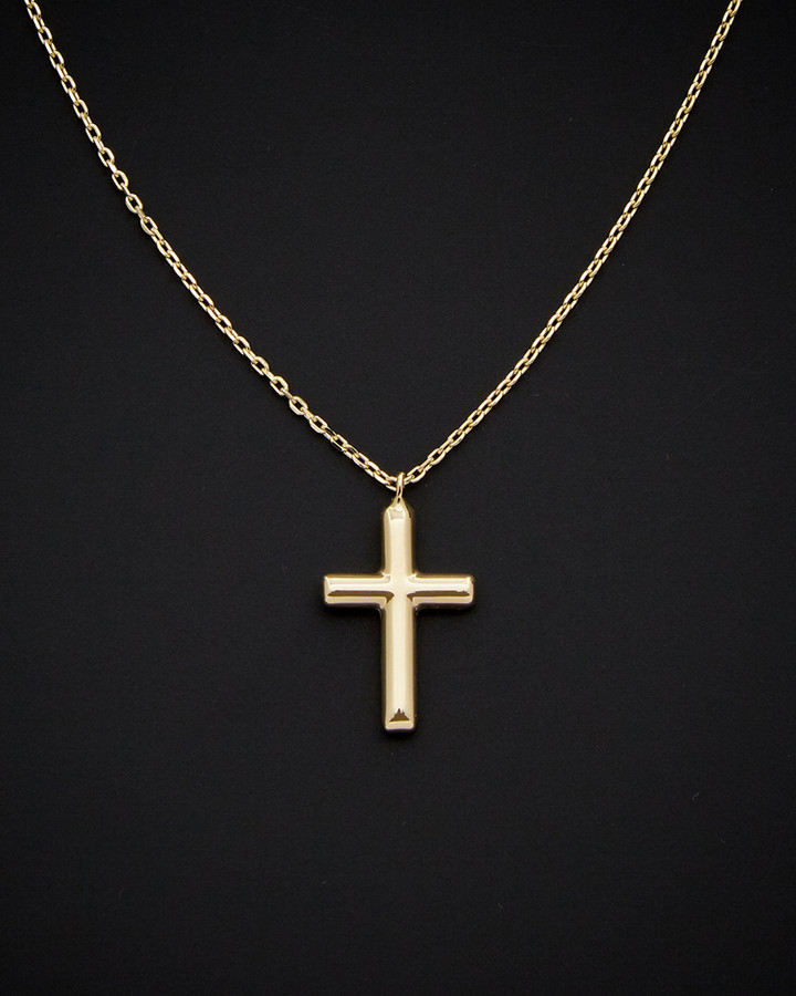 Two-Tone Cross Pendant Necklace - Jewelry By Designs