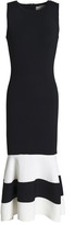 Thumbnail for your product : Sachin + Babi Fluted Two-tone Stretch-knit Midi Dress