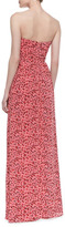 Thumbnail for your product : Erin Fetherston Strapless Animal-Print Gown, Geranium