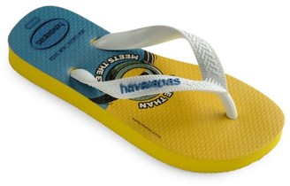 yellow box flamingo flip flops